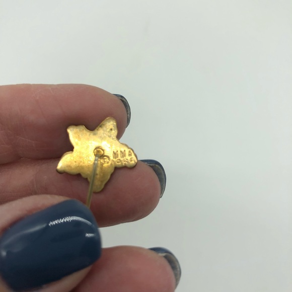 Vintage Modern Museum of Art blue iris cloisonné enamel stick pin missing bottom - Picture 4 of 4